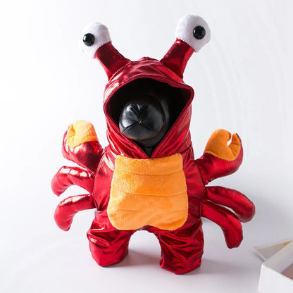 Funny Red Crab Costume Halloween Dog Clothes Cosplay Halloween Durable Unique And Exclusive Two-Legged Costume for Festival Play