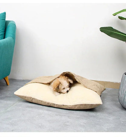 Winter Warm Pet Bed Washable - Bite-Resistant Dogs Kennel Removable Puppy Sofa Cushion Plush Cat Mat for Large Pet Sleeping Bag