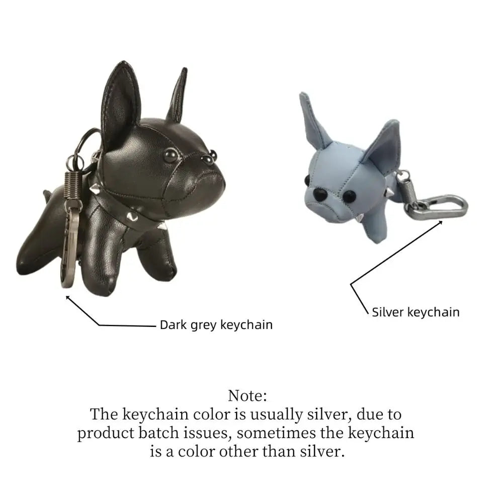 Kawaii Cute Chubby Leather Keychain French Bulldog Charm Dog Dolls Bag Hanging Exquisite Dog Pendant Friend