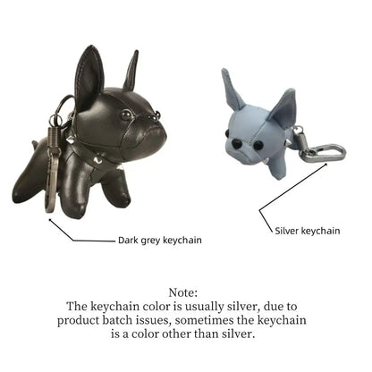 Kawaii Cute Chubby Leather Keychain French Bulldog Charm Dog Dolls Bag Hanging Exquisite Dog Pendant Friend