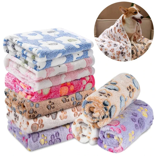 Soft Fluffy High Quality Pet Blanket Cute Cartoon Pattern Pet Mat Warm and Comfortable Blanket for Cat Dogs
