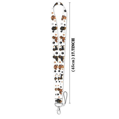 Cute Cartoon Pet Dogs Lanyard Neck Strap Keychain Card Cover Badge Holder Mobile Phone Hang Rope Keyring Anime Accessories Gifts