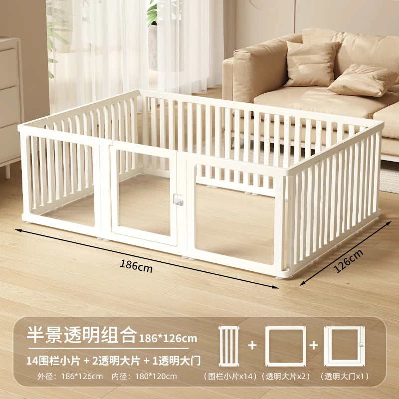 Minimalist Style Pet Supplies Pet Store Doghouse Acrylic Fence Small Pet Dog Interior Decoration Transparent Isolation Pet Bed