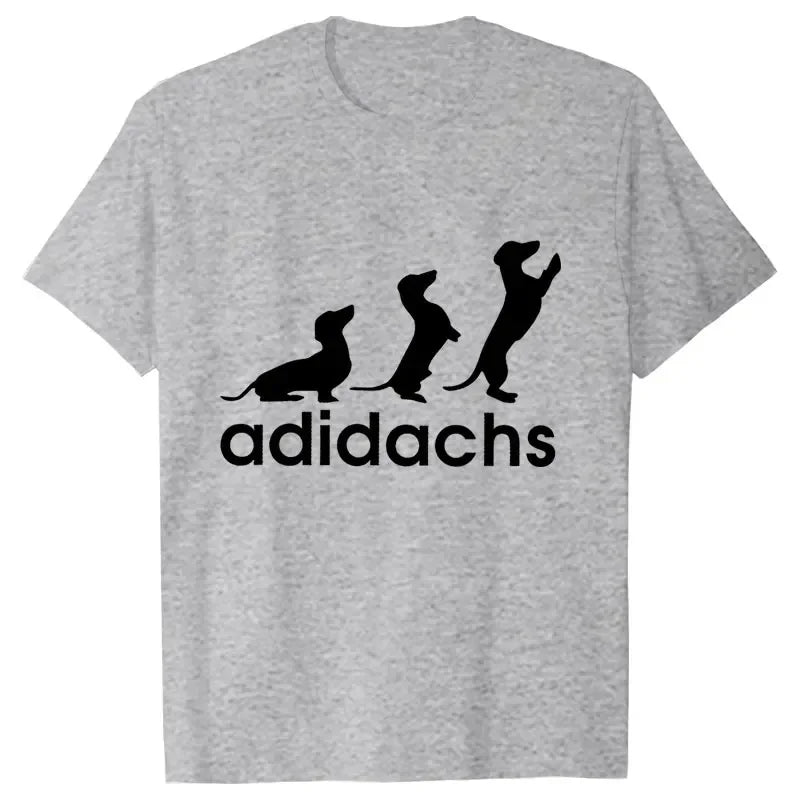 the ADIDACHS - New Men's T-Shirt, Dachshund Dog Lover T-Shirt, Graphic Tee Shirts, Oversized Men/Women T-Shirt, Harajuku Fashion Men's Shirts