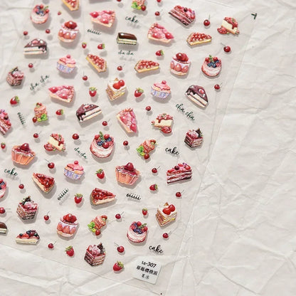 Colorful Balloon Cute Puppy Flower Cherry Bowknot Love Happy Dog Animal Self Adhesive Nail Art Sticker Decoration Manicure Decal