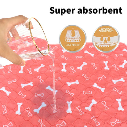 Waterproof Dog Pet Diaper Mat Reusable 3 Layer Absorbent Dog Bed Cat Diaper Pad Bone Paw Print Seat Cover Mat for Sofa Bed Floor