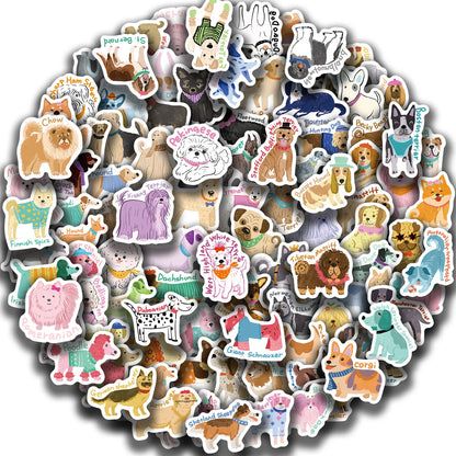 100/200/300PCS Cute Dog Series Graffiti Stickers Phone Laptop Computer Pad Decal Cup Stationery Luggage Waterproof Small Sticker