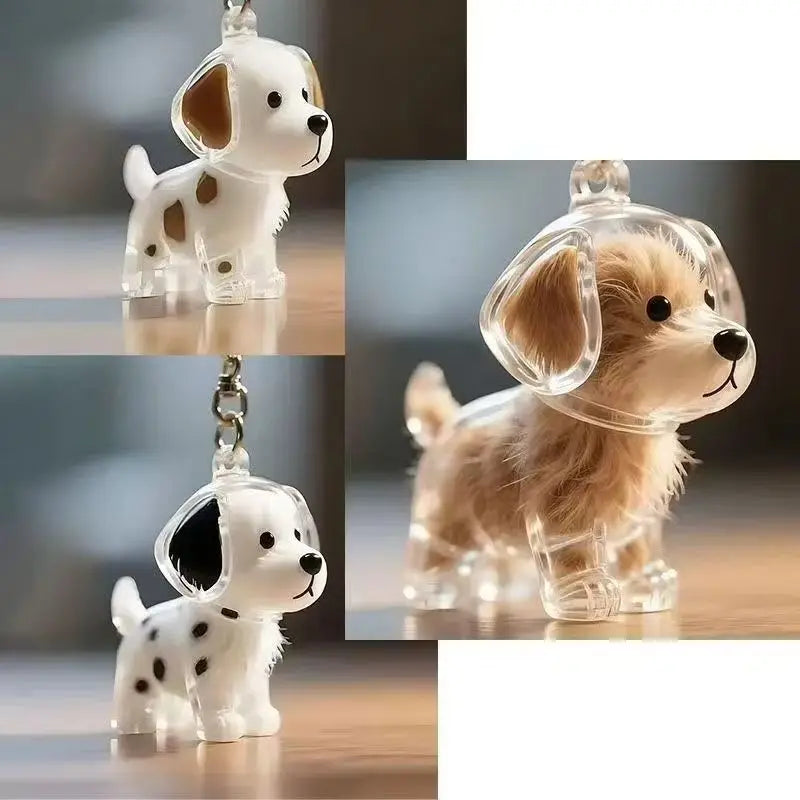 Dog Hair Storage Cute Pendant Keychain Bag Pendant Couple Car Key Chains Jewelry Souvenir Collection Gift Decoration Accessories