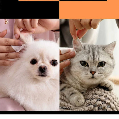 the DOGGY EAR/EYE WIPES - 130 Pcs/Set of Dog and Cat Cleaning Wipes, Pet Eye Wipes, Grooming Tear Stain Remover, Gentle Non-Foaming Wipes/Towels