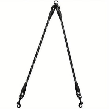 the TANGLELESS TWIN LEASH - Dual Dog Leash - 360 Swivel No Tangle Walking Leash for Small Dogs - Double the Fun and Safety on Walks
