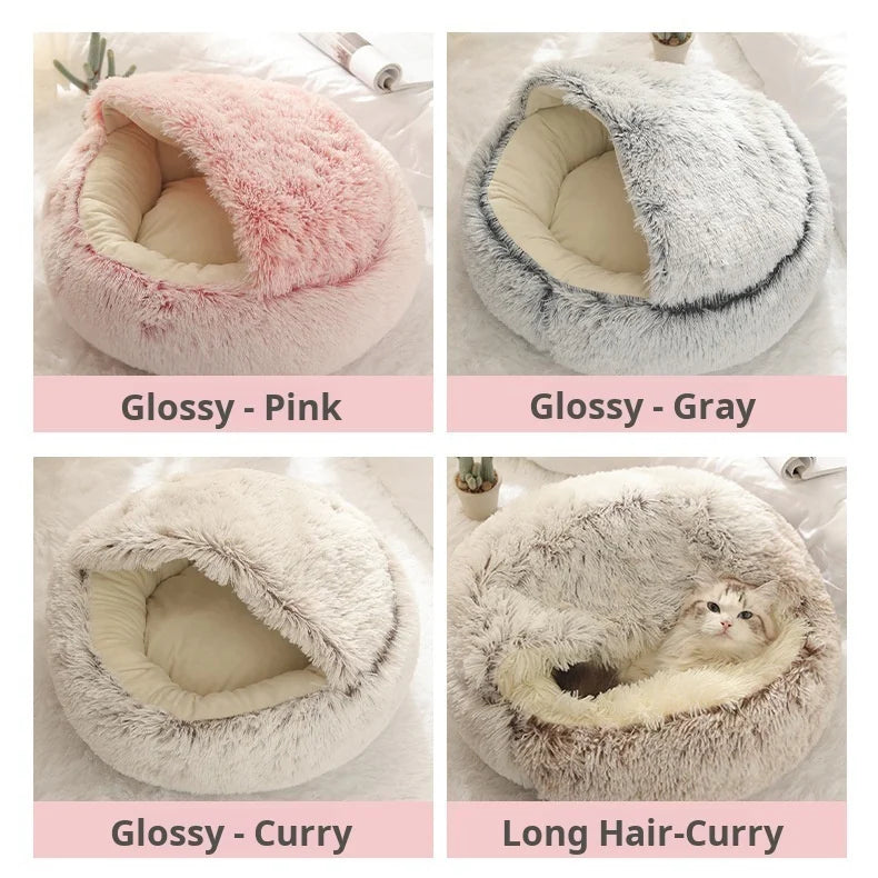 Cat Litter Crystal Plush Dog Kennel Plush Pet Kennel Shipping Deep Sleep Half Pack Warm Vacuum Round