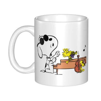 Manga Snoopy Woodstock Cartoon Dog Coffee Mug DIY Customized Ceramic Tea Milk Mug