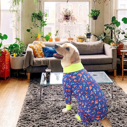 2024 New Halloween Prints Dog Four-legged Suit for Large Medium Bodysuit Dogs Pajamas PJS Full Body for Shedding Prevent Licking