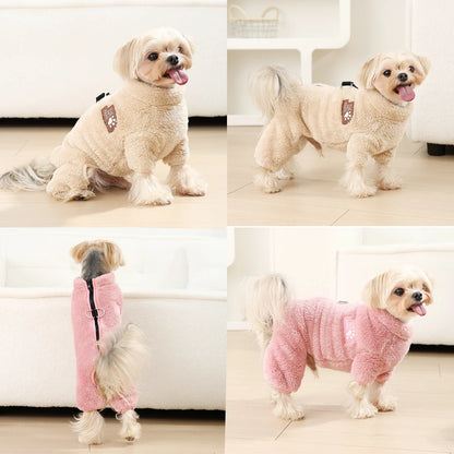 Winter Dog Jumpsuit Fleece Warm Pet Clothes For Small Medium Dogs Cats Soft Plush Pajamas Puppy Jacket Overalls Chihuahua Coat
