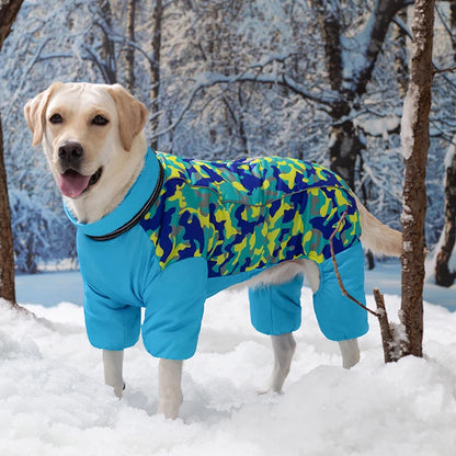 Winter Dog Clothes Super Warm Large Dogs Jacket Thicken Pet Cotton Coat Waterproof Dog Jumpsuits For French-Bulldog Overalls