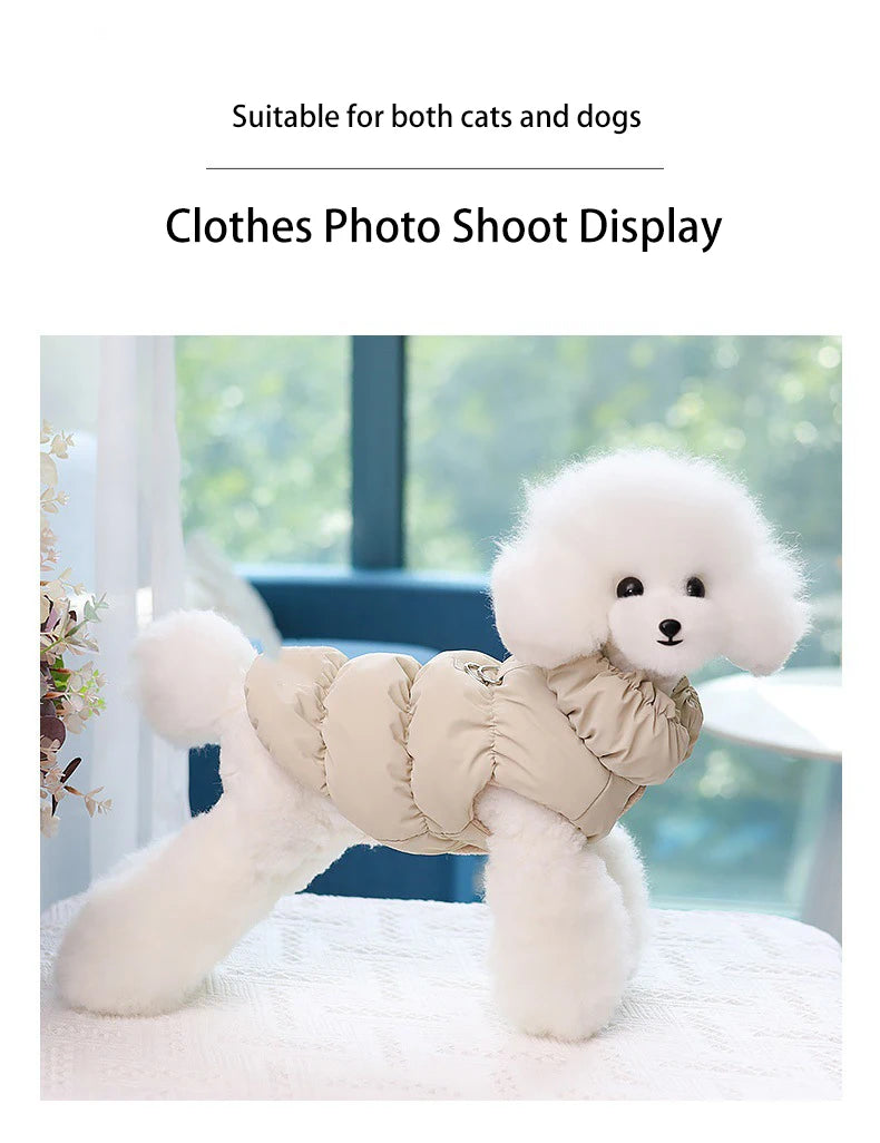 Dog Clothes With Warm Straps Cotton Jackets Pet Two-Legged Jackets Medium-Sized Dog Clothes Autumn-Winter Outfits