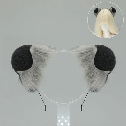 New Anime Handmade Kawaii Dog Furry Ears Headband Night Party Simulated Cute Wolf Dog Ears Cosplay Props