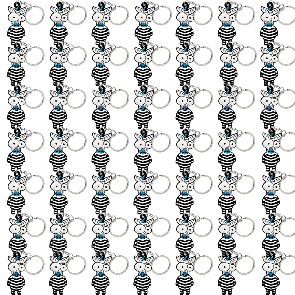 50PCS Cute Animal Keychain knife Ducks Dogs Cats Keyring for Women Men Kids Handbag Cool Car Key Accessories Friends Key Gifts