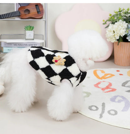 Dog Clothes  Plaid Fleece Pet Jacket for Small Dogs Winter Warm Puppy Coat Chihuahua Yorkshire Bichon Vest Costume Pet Supplies