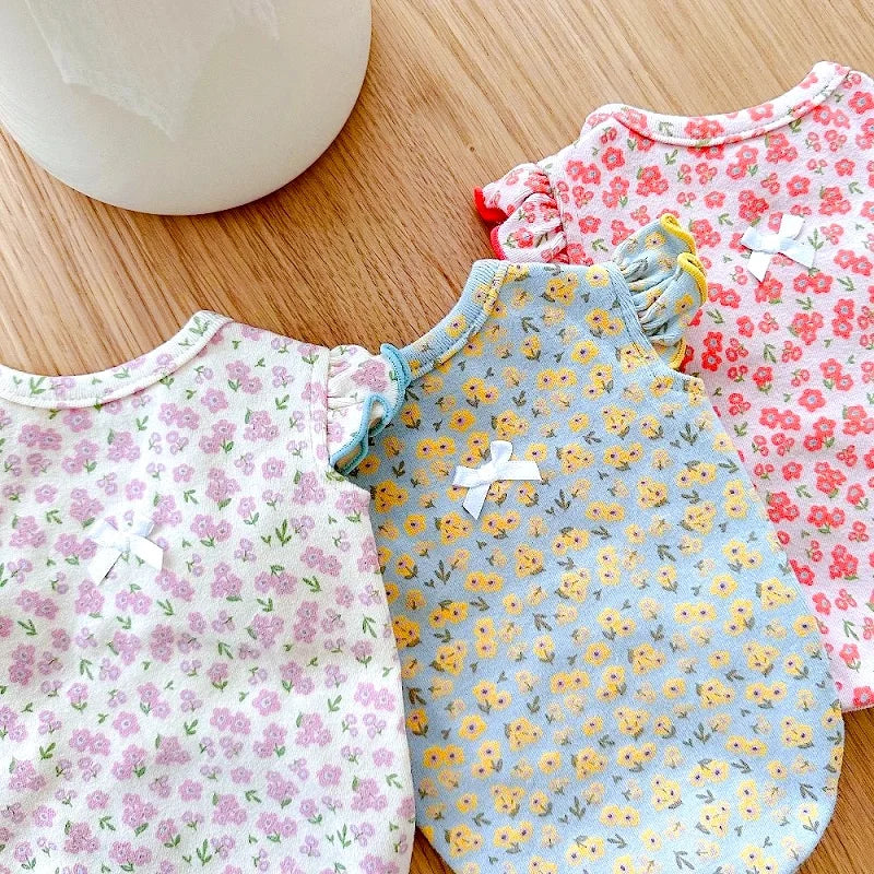 Luxury Dog Clothes Floral Print Dog Vest T-shirt for Chihuahua Bulldog Clothing Spring Lovely Puppy Cat Vest Summer Pet Costume