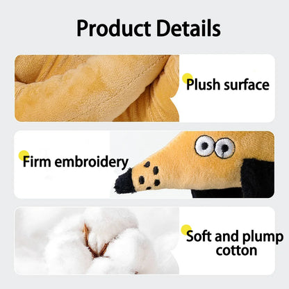 100CM Sausage Dog Toy Creative Sound-making Plush Companion Dog Toy Squeaky Dog Toy Chew Teething Dental Interactive Play Toys