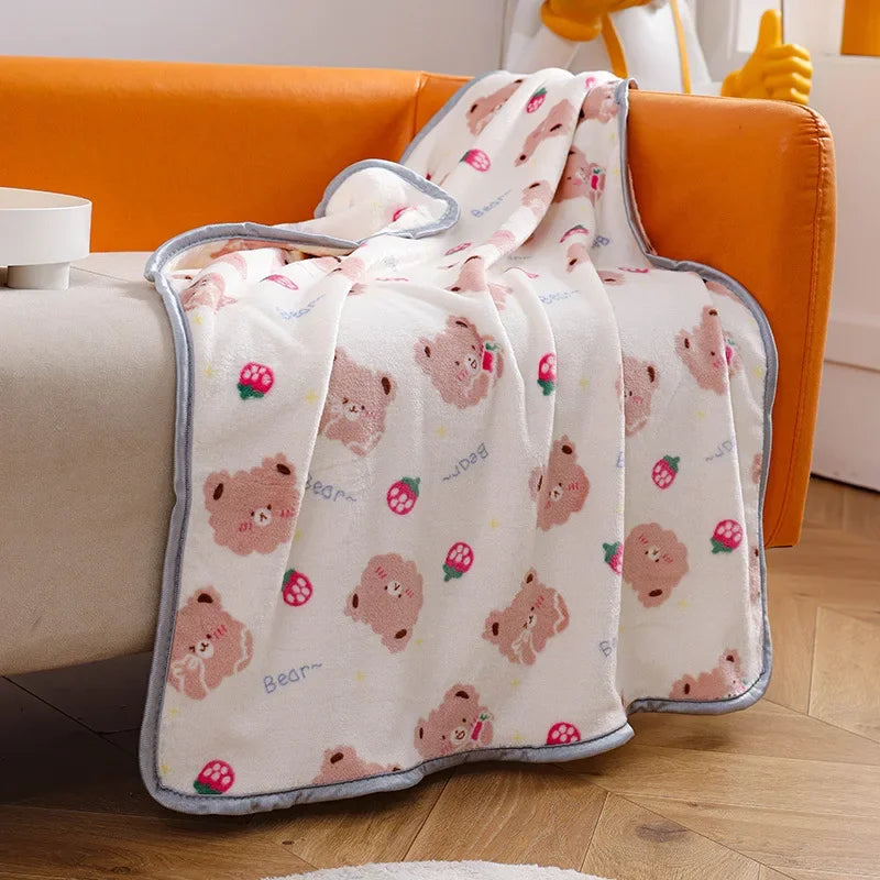 Pet Blanket Soft Flannel Dog Blanket Warm Comfortable Pet Bed Sheet Mat Cartoon Cute Cat Dog Sleeping Blanket Pet Supplies