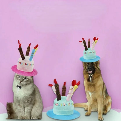 Cute Dog Birthday Toy Adorable Dog Cat Birthday Cake Hat Headwear Cap Puppy Kitten Hat Pet Gift Toys  аксесуари для собак