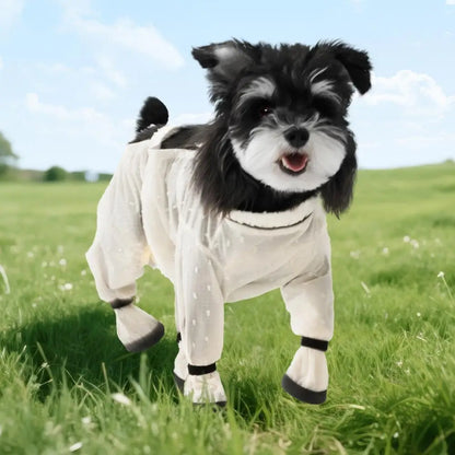 Pet Anti Dust Pants with Boots Waterproof Dog Paw Protector Shoes with Adjustable Suspender for Outdoor for Small for Dogs