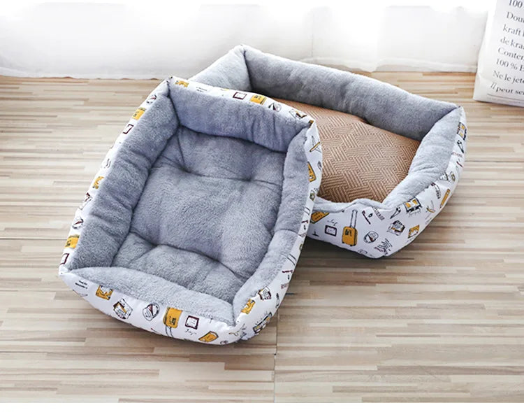 Pet Large Dog Bed Warm House Candy-colored Square Nest Pet Kennel For Small Medium Large Dogs Cat Puppy Plus Size Dog Baskets ﻿
