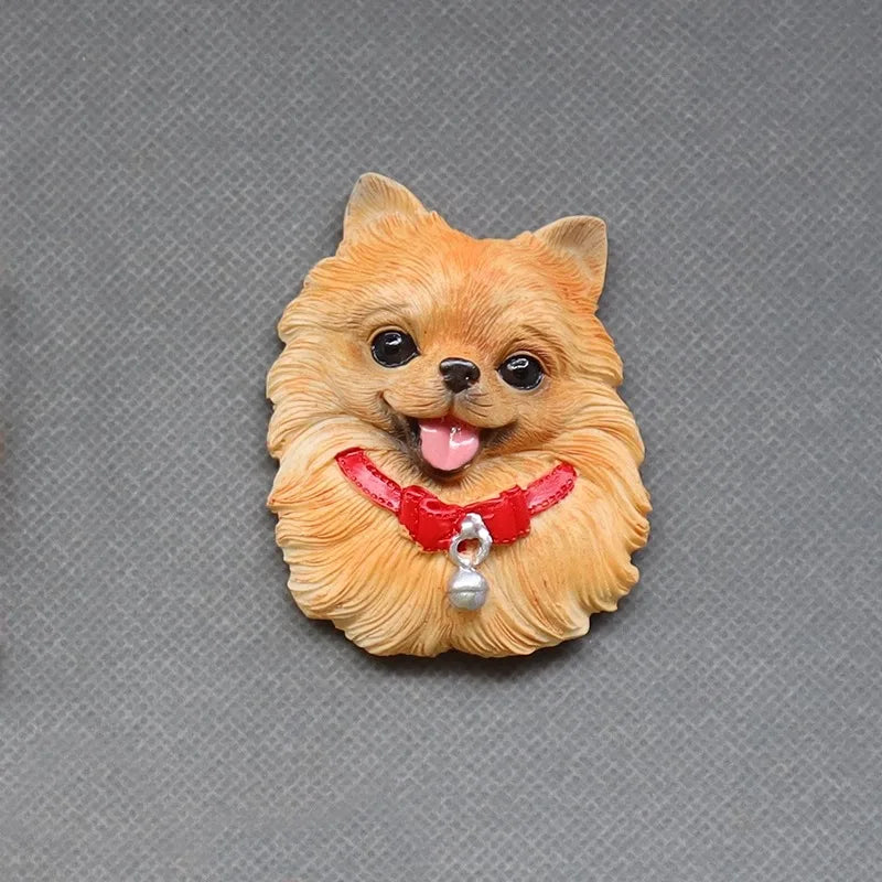 3D pet dog resin magnetic refrigerator sticker simulation corgi,Yorkshire,Golden Retriever,Magnetic sticker home decoration