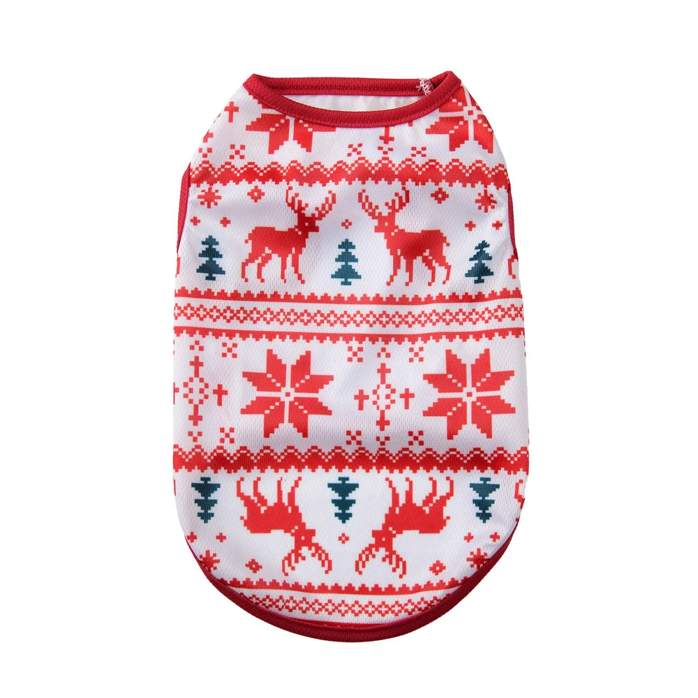 the DEER DREAMS SOFT PET VEST - Cozy Puppy Clothes, Christmas Holiday Soft Pet Vest for Small/Medium Dogs/Cats, Breathable Deer Print Costumes, Yorkshire, Chihuahua