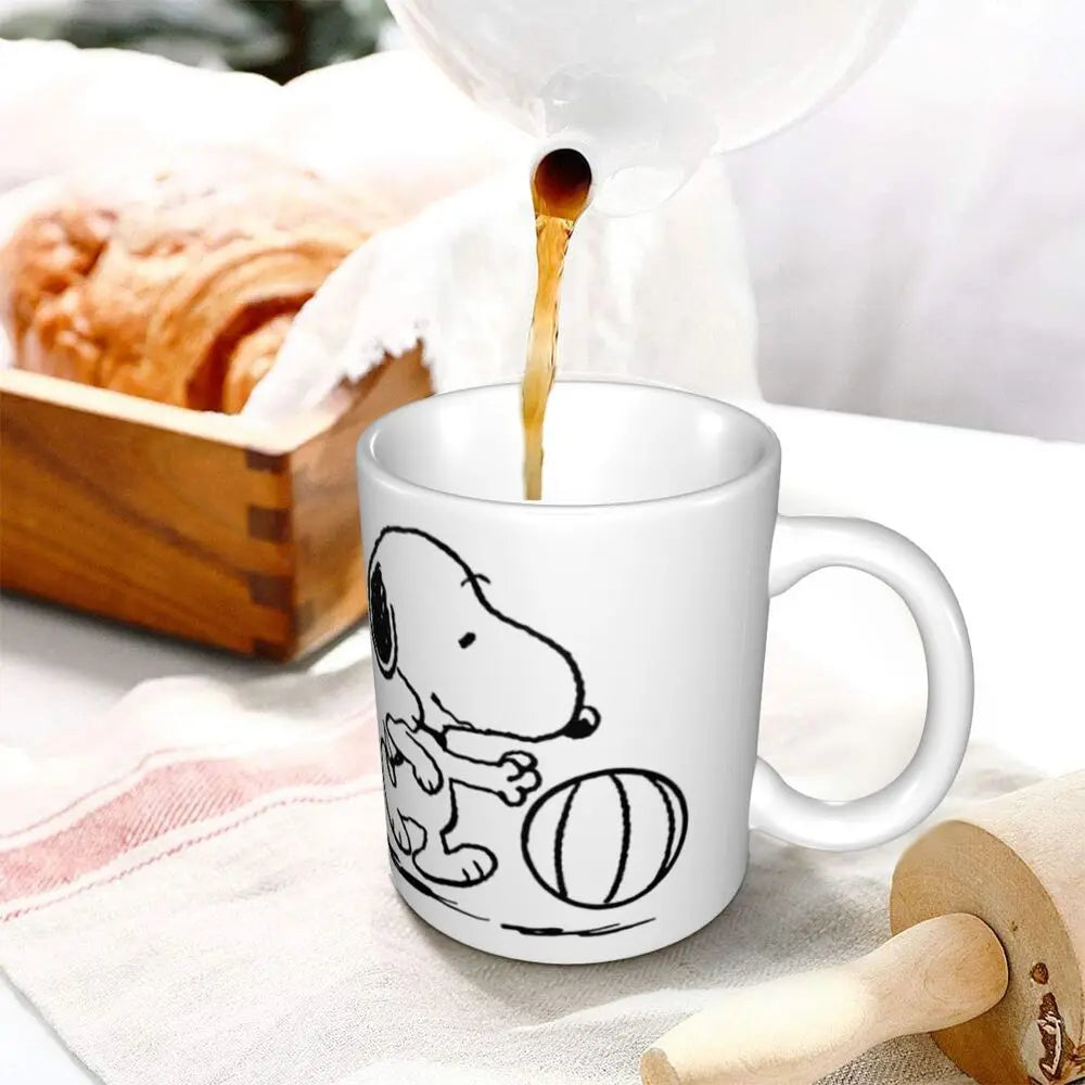 Manga Snoopy Woodstock Cartoon Dog Coffee Mug DIY Customized Ceramic Tea Milk Mug