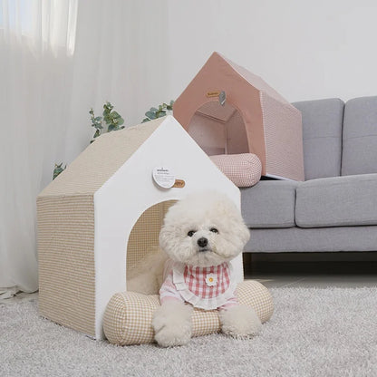 Foldable Pet House Kennel Bed For Small Medium Dogs Cats Winter Warm Cat Bed Nest Pet Products Pets Puppy Cave Sofa New Arrival