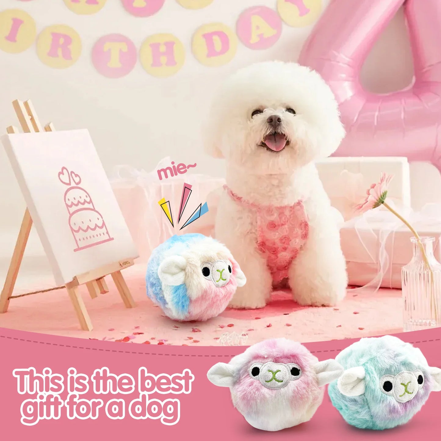 Pet dog toys, plush prickly balls, squeaking sounds, cute alpaca teeth grinding, accompanying various dogs of all sizes