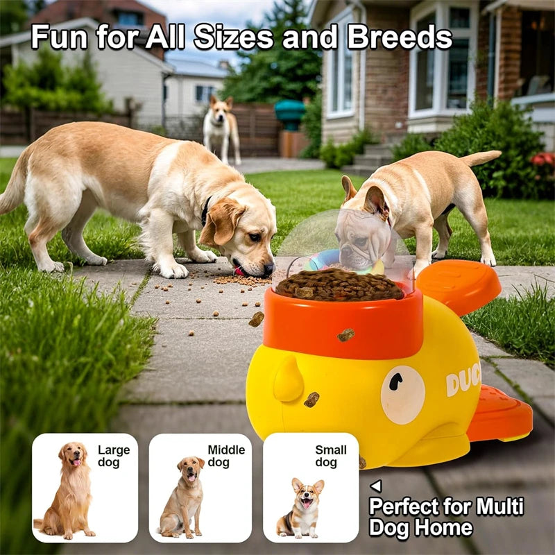 1PCS 2In1 Dog Cat Interactive  Treat Puzzle Toy  Slow Feeder Duck Shape  IQ Training Aid For Small Medium Pets Reduces Bloating
