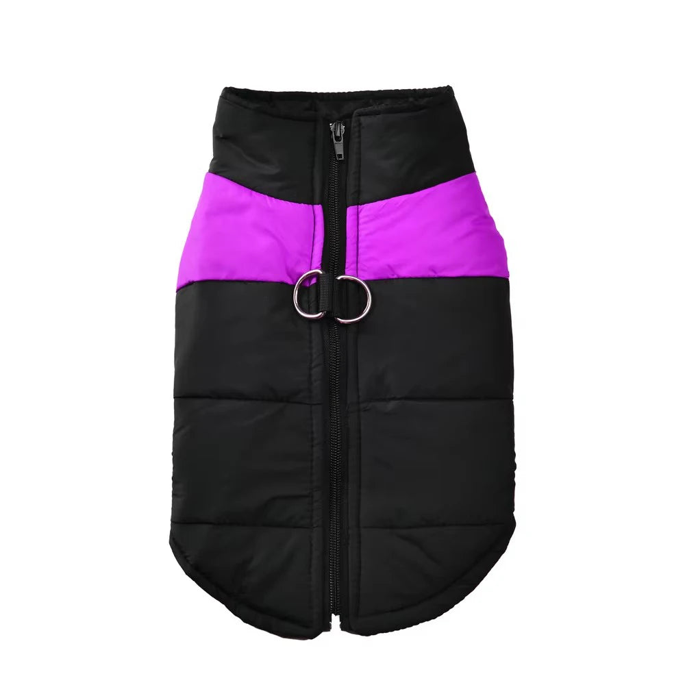 Winter Puppy Costume Warm Hiking Outdoor Pet Clothes For Small Large Dogs Cats Waterproof Zipper Vest Coat With D-Ring