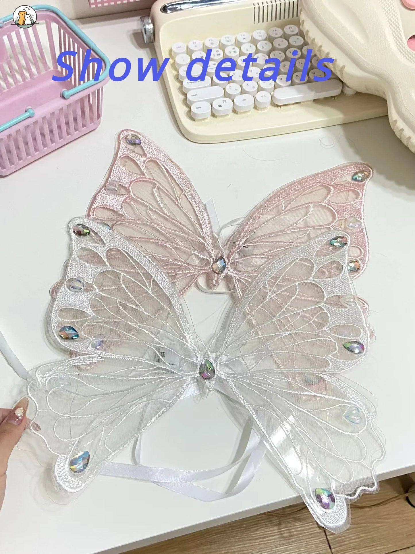 Dog wings glowing butterfly back decoration puppy summer clothes chest back decoration small dog Pomeranian Teddy Bigbear