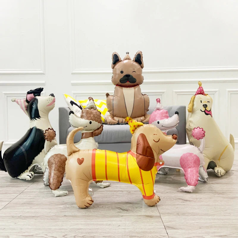 1pc Cute Standing Husky Puppy Balloon Dachshund Ballon Birthday Party Baby Shower Animal Theme Party Decoration Foil Balloon