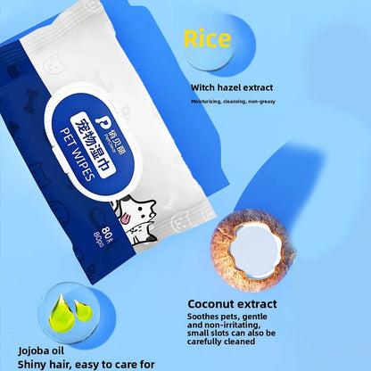 the DOGGY WET WIPES - PETCLEAR 80pcs Dog/Cat Wash-Free Wipes, Pet Bath Deodorant Wipes, Cat/Dog Disposable Grooming Tissues, Pet Cleaning Supplies