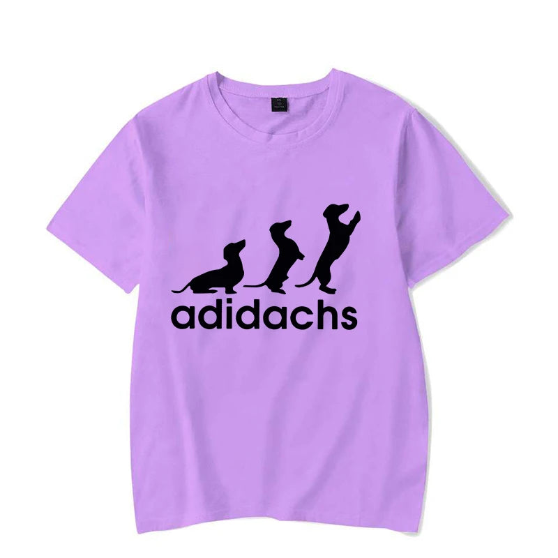 the ADIDACHS - New Men's T-Shirt, Dachshund Dog Lover T-Shirt, Graphic Tee Shirts, Oversized Men/Women T-Shirt, Harajuku Fashion Men's Shirts