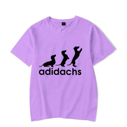 the ADIDACHS - New Men's T-Shirt, Dachshund Dog Lover T-Shirt, Graphic Tee Shirts, Oversized Men/Women T-Shirt, Harajuku Fashion Men's Shirts