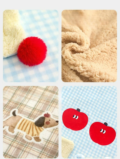 2pcs/set New Style Pet Sleeping Pad Winter Dog Blanket Cat Cushion Universal Comfortable Dog Quilt with Pillow Pet Supplies