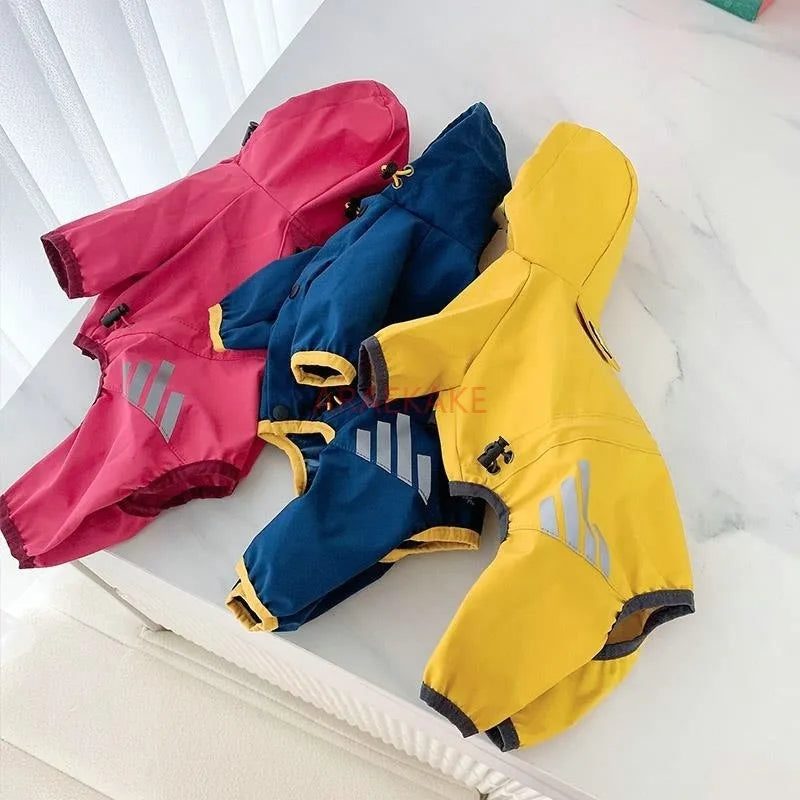 the RAINGUARD FOUR-LEG RAINCOAT - Little Dog Raincoat, Four-Legged Waterproof, Teddy Bear, Schnauzer, Small Dog Pet, Walking Dog in Rainy Days