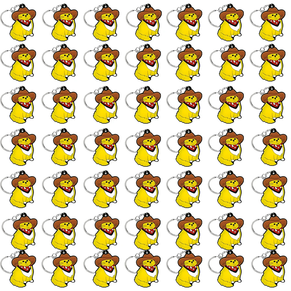 50PCS Cute Animal Keychain knife Ducks Dogs Cats Keyring for Women Men Kids Handbag Cool Car Key Accessories Friends Key Gifts