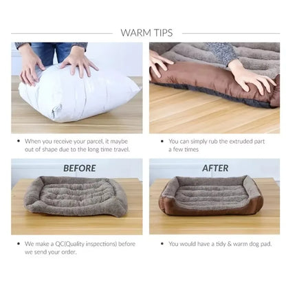 Dog Bed for Large Dog Cushion Square Breathable Non-slip Sleeping Cat Bed Winter Warm Thickened Dog Bed Soft Cat Mat Pet House