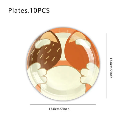 New Cartoon Dog Birthday Party Decoration Setup Boys Children Blue Dogs Party Favor Tableware Plate Napkin Cup Supplies Full Set