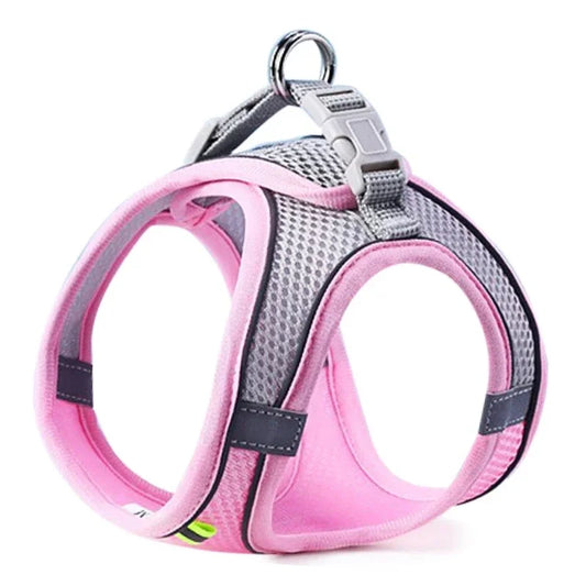 Safe Design Adjustable Cat/Dog Harness Vest for Small Medium Cat/Dogs Pet Harness Chest Rope & Reflective Strips Breathable