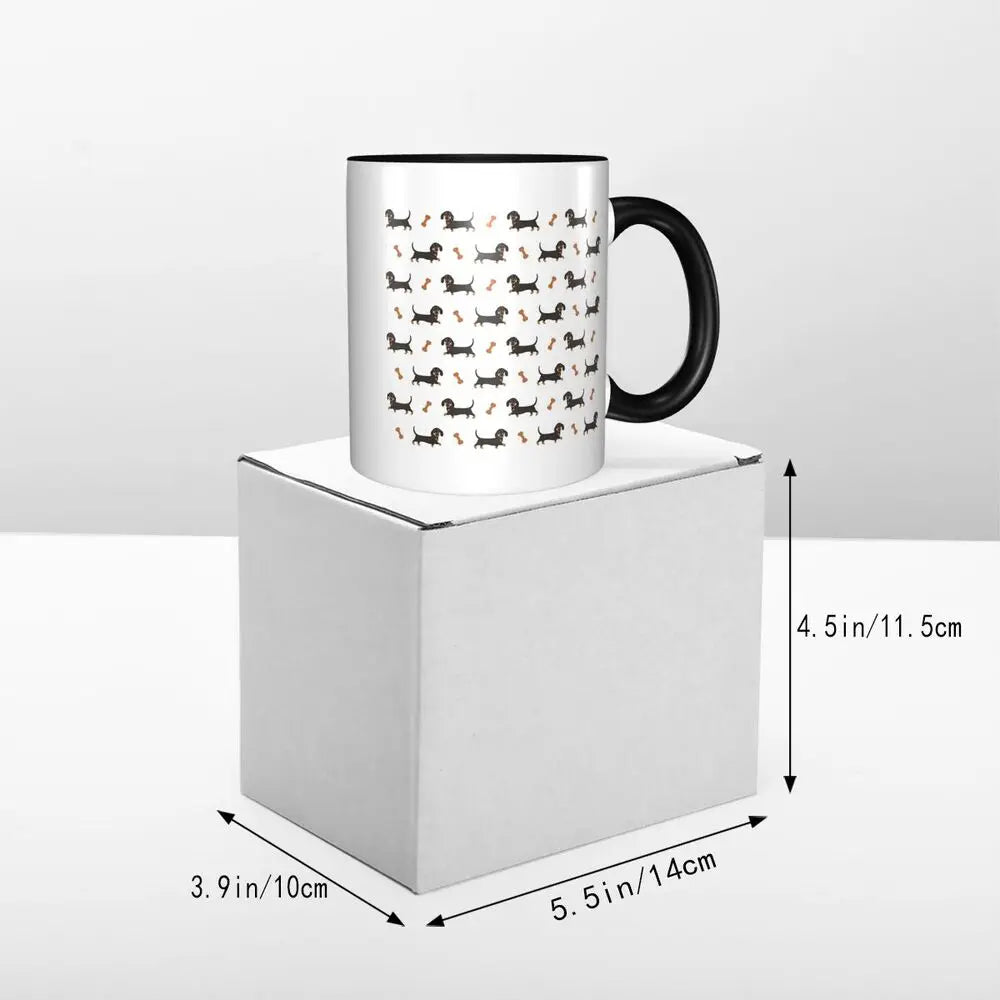 Black And Tan Dachshund Sausage Dog Mug Funny Ceramic Coffee Cups Tea Mugs Milk Cup Drinkware Gift for Woman Man
