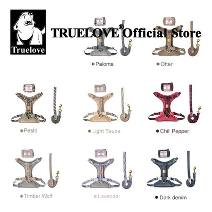 the TWEEDTREK HARNESS SET - Truelove Pet Harness Leash Set, Harris Tweed Fabric, No Pull Dog Vest Harness for Walking/Training, Adjustable, Easy Control