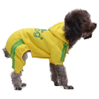 4 Legs Sweatshirt Fashion Stripes Puppy Clothes Soft Warm Pullover Dog Winter Jumpsuit Dog Hoodies for Small Medium Dogs Cats